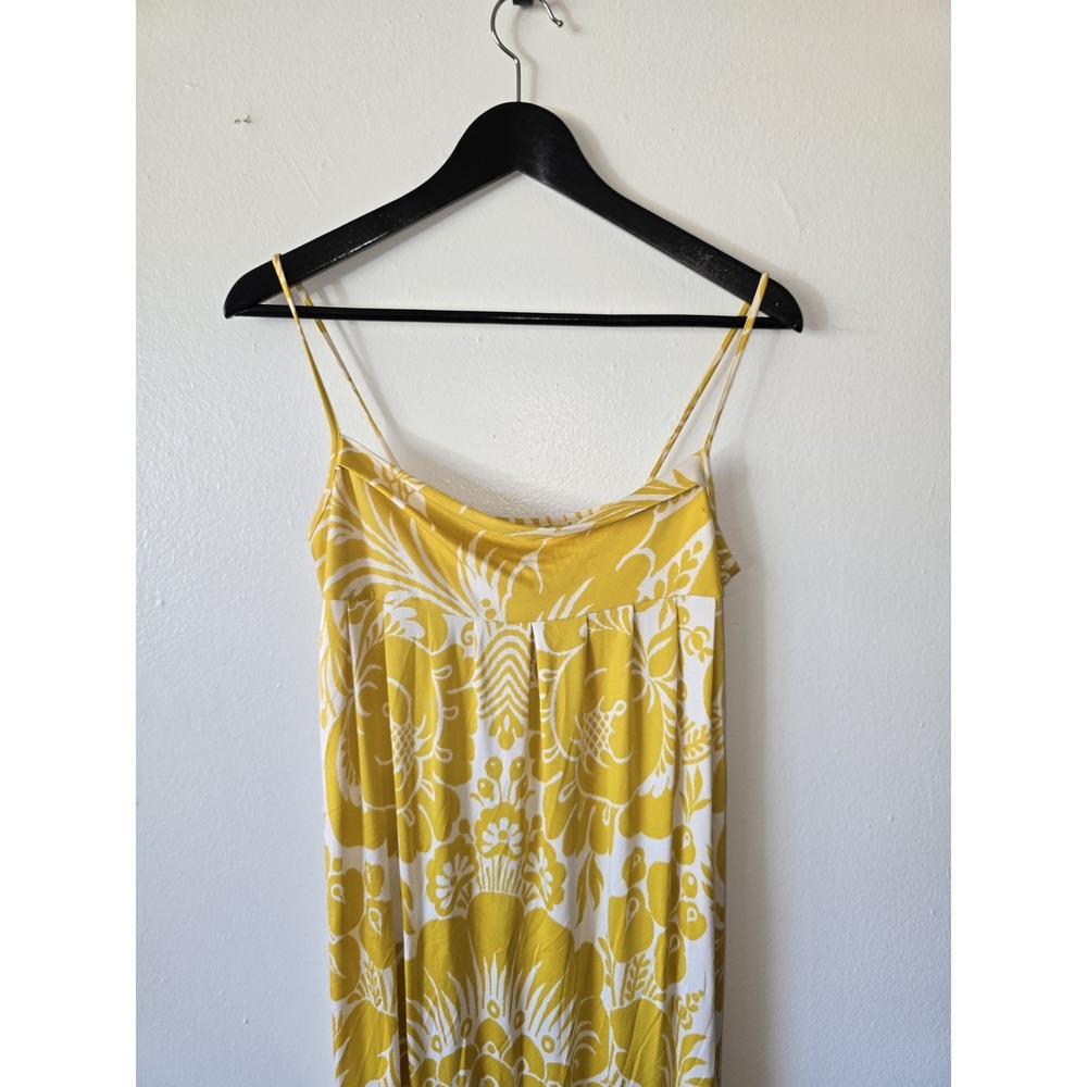 Diane Von Furstenberg Pauline Yellow and White Maxi Dress Size 4 Silk Blend - Picture 2 of 9